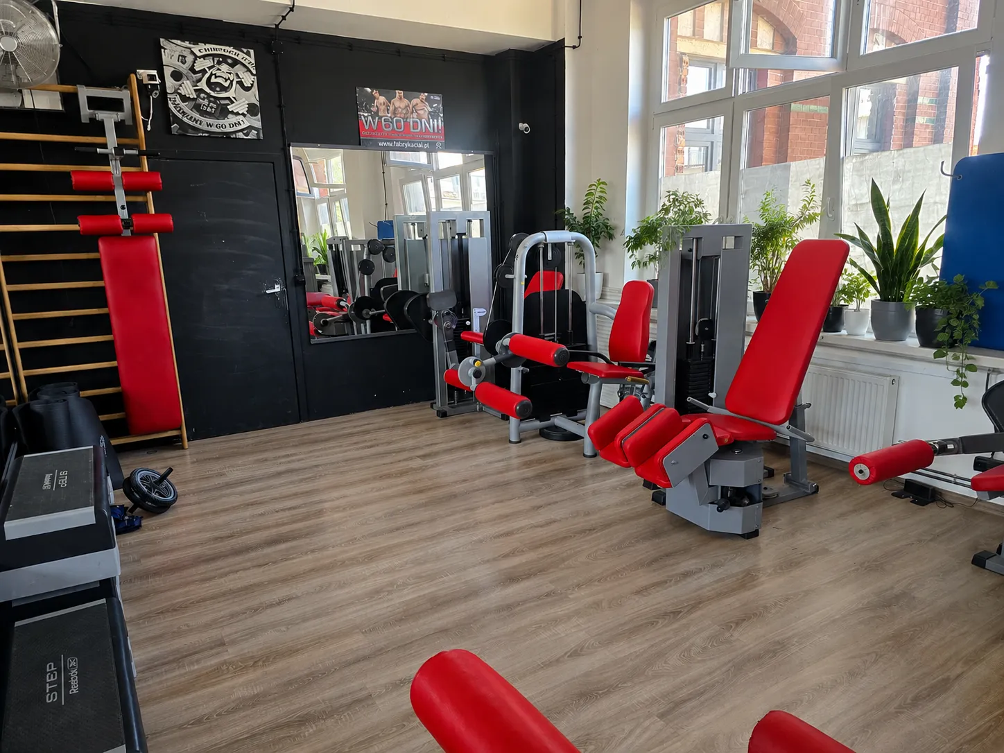 Główna sala Dragon Studio z czerwonymi maszynami treningowymi